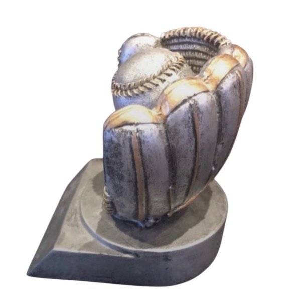 VINTAGE Baseball Glove And Ball Silver Resin Decor BNWOT - Picture 1 of 7